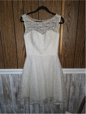 Women's Wtoo Ivory Lace Mini Dress Size 10